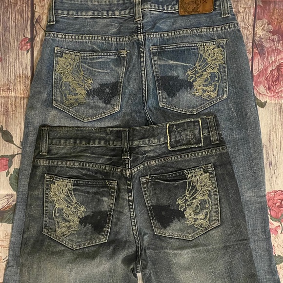Lot of 2 Menβs Helix Jeans 32/30 Boot Distressed Denim - Picture 1 of 11